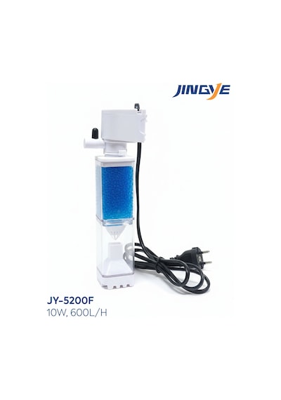 Jingye Jy-5200f Beyaz Şeffaf Gövdeli Akvaryum İç Filtresi 10w 600l/h - Modern Ve Etkili Filtrasyon