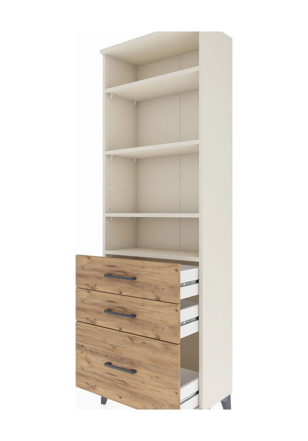 Arges Dolap 4 Raflı 3 Çekmeceli 60x30x182 Aytaşı-çam Aytaşı