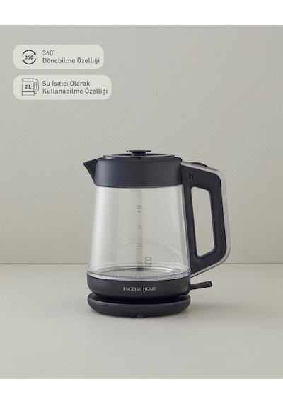 English Home CMK 6001 Cam Çay Makinesi ve Kettle