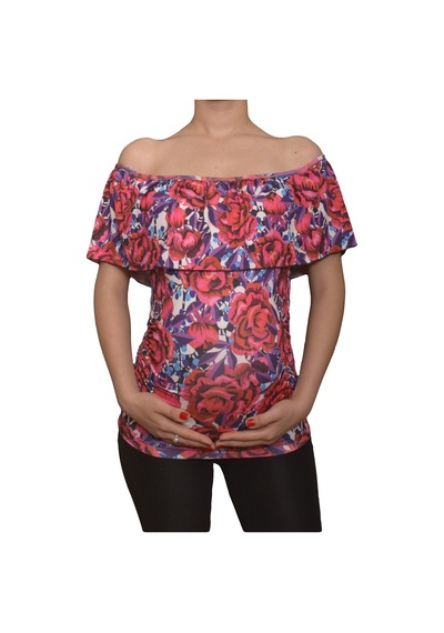 Luvmabelly Maternity 2510 Kayık Yaka Hamile Bluzu Çok Renkli