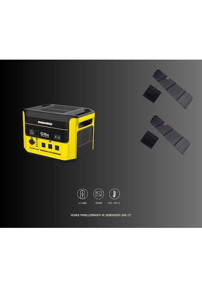 Hızlı Şarj Mobinerji 1500w Taşınabilir Güç Kaynağı Ve 400w Katlanabilir Güneş Paneli
