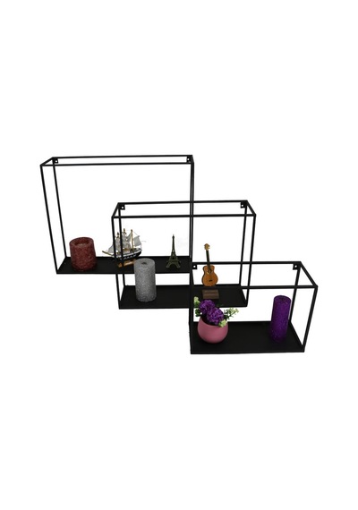 Wessdizayn Metal Duvar Rafı Dekoratif 3 ‘Lü Set Wd-11