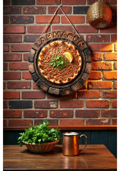 Kebapçı Ve Restoranlar İçin Dekoratif Lahmacun Duvar Kapı Süsü, Askılı Model