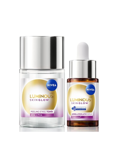 Luminous630 Skin Glow Anında Aydınlatıcı Serum 15ml ve Peeling Etkili Tonik 100ml Eşit Cilt Tonu