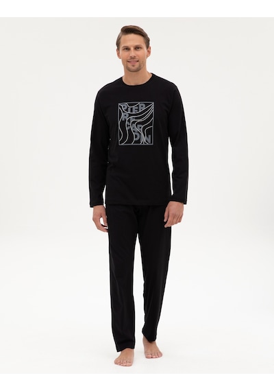 Pierre Cardin Erkek Siyah Pijama Takım 50322653-001 Siyah