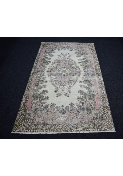 Zehra Abla Halı Vintage 4m2 Eskitme El Dokuma Nadir Güllü Çiçekli Yün Halı 7442 Çok Renkli
