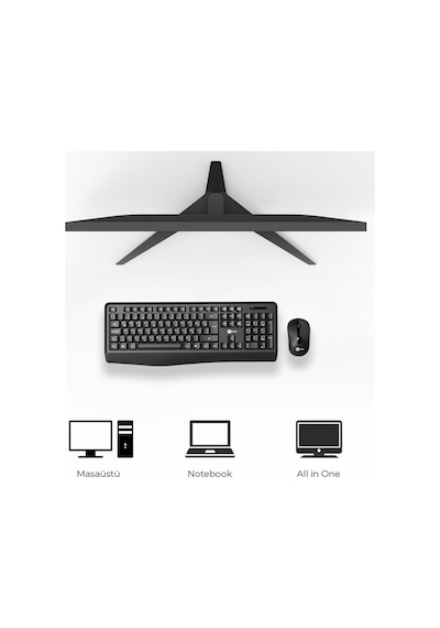 Lecoo KW211 Kablosuz Türkçe Q Klavye & Mouse Set