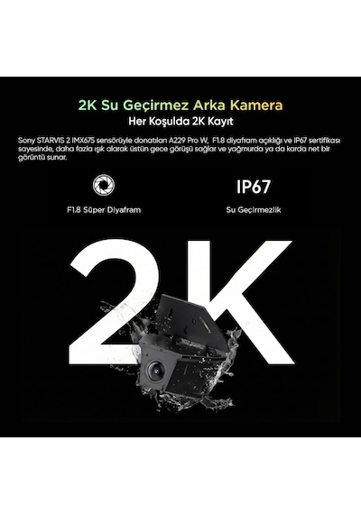 Viofo A229 Pro W 2 Kameralı Ön+arka Su Geçirmez 4k+2k Sony Starvıs 2 Sensör Gps'li Araç Kamerası