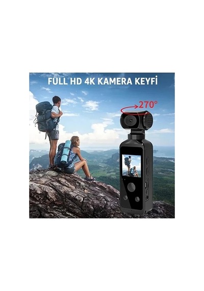 Magicool 4k Ultra Hd Aksiyon Kamerası 270 Geniş Açı Döner Klips Su Geçirmez Kılıf Wifi Kamera Çok Renkli