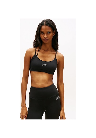 Tommy Hilfiger Kadın Tjw Crop Silver Script Bra-16313 Siyah