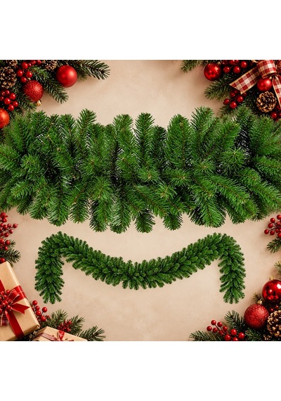 Yüksek Kalite 2.50 Metre 32 Cm Çapında Yeşil Garland Yeşil Çam Dalı Noel Vitrin Kapı Yılbaşı Süsleri 250