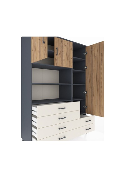 Hyperion Dolap 9 Raflı 6 Çekmeceli 3 Kapaklı 132x44x195 Antrasit-çam/aytaşı Atlas Çam/aytası Hyperion Dolap 9 Raflı 6 Çekmeceli 3 Kapaklı 132x44x195 Antrasit-çam/aytaşı Atlas Çam/aytası