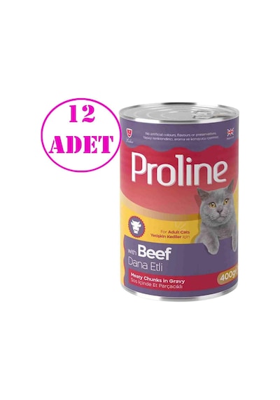 Proline Kedi Konserve Maması Biftekli 400 Gr 12 Ad
