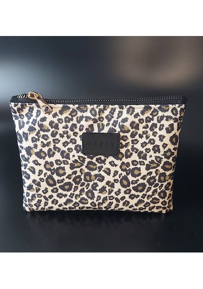 Meryy Collection Clutch Simli Leopar Çanta Leopar
