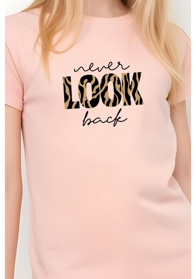 Fyk Kids Kız Çocuk Look Baskılı Tişört Somon