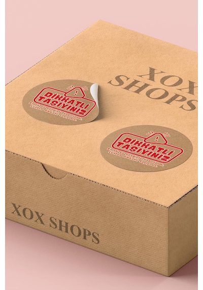 Dikkatli Taşıyınız Kraft Sticker 3x3cm St2273 Çok Renkli