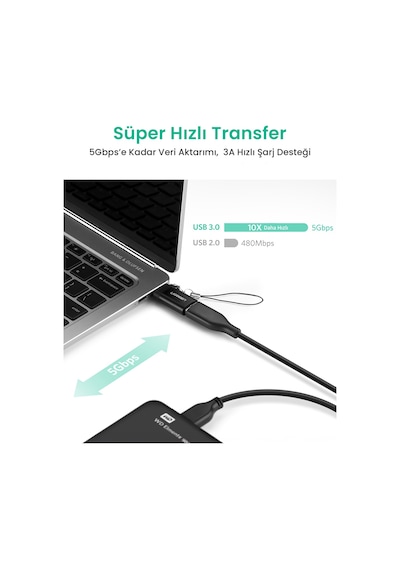 Ugreen Type-c To Usb 3.0 Dönüştürücü, 50283