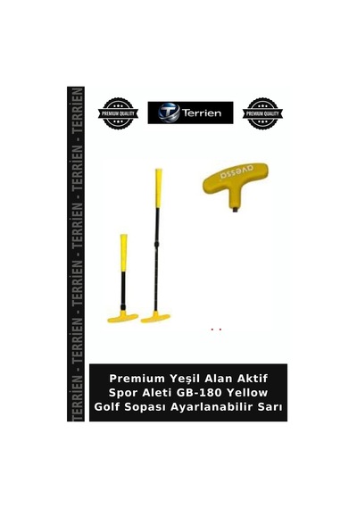 Premium Yeşil Alan Aktif Spor Aleti Gb-180 Yellow Golf Sopası Ayarlanabilir Sarı Çok Renkli