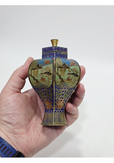 Antika Cloisonne Minyatür Kutu 13cm 173