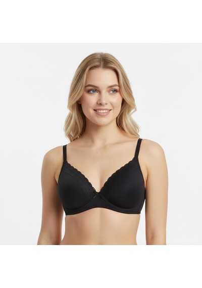 Bonbon Kadın Soft Bra Süs Dantelli Balensiz Dolgusuz Sütyen Bb2118 siyah