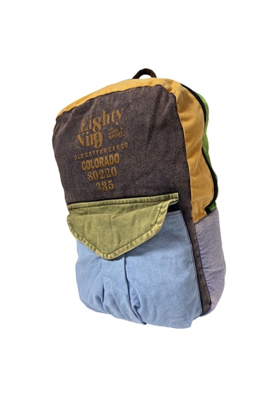 Old Cotton Cargo Kaliteli Vintage Tek Gözlü Disayn Sırt Gezi Çantası Kc Harley Bag 5097 Siyah Mavi