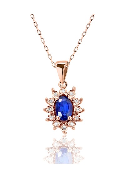 Rose Safir Pırlanta Kolye
