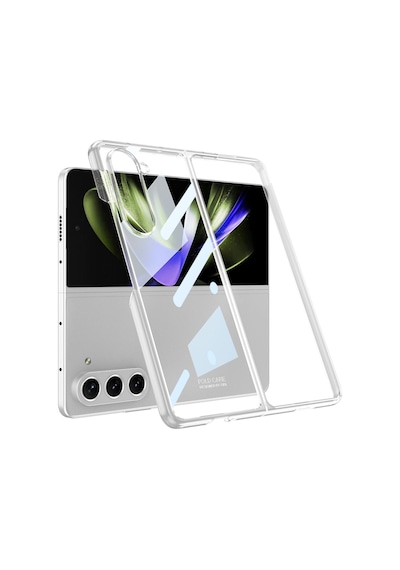 Samsung Uyumlu,  Galaxy Z Fold 5 Kılıf Zore Full Camlı Kıpta Kapak Renksiz