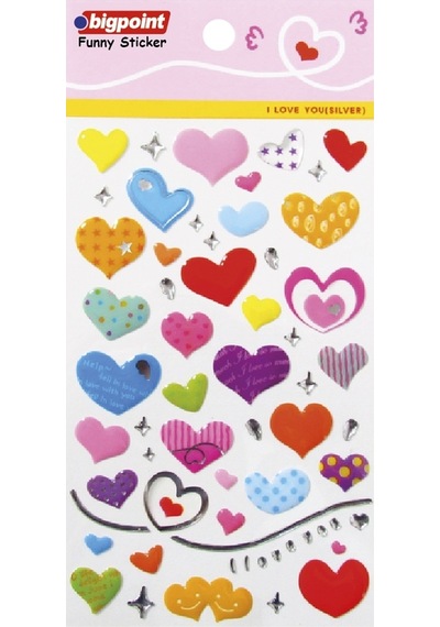 Bigpoint Sticker Karışık Kalpler X 15 Adet