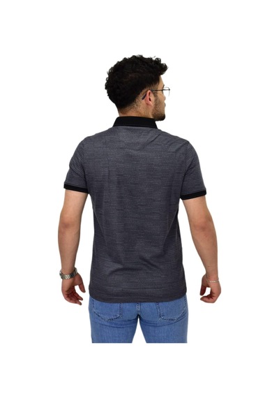 Erkek Polo Yaka Fermuarlı Merserize Jakarlı Tişört 7640 Bgl-st04537 Füme