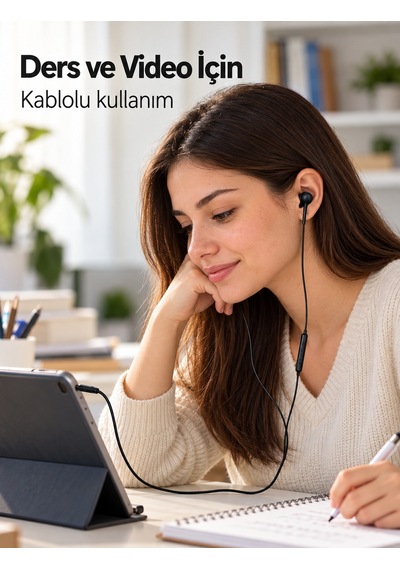 Tek Günlük Kullanıma Uygun Silikon Uçlu Kablolu Kulaklık Najmaddin