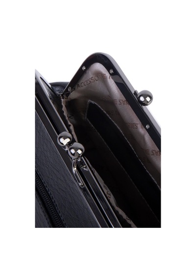 Nas Bag Mini Vintage Burslu Klipsli Kadın Omuz Ve Çapraz Çanta Siyah Victoria