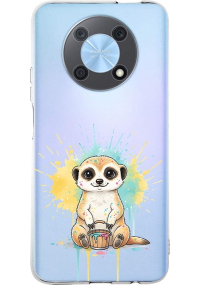 Huawei Nova Y90 İle Uyumlu Splash Mirket Tasarımlı Şeffaf Silikon Kılıf Şeffaf