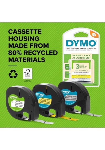Ayrex Dymo Letratag Kağıt Şerit 12mm X 4 Mt , Beyaz 59421 1