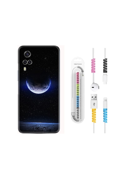 Vivo Y53S Kılıf Kablo Koruyuculu Midnight Moon 1802