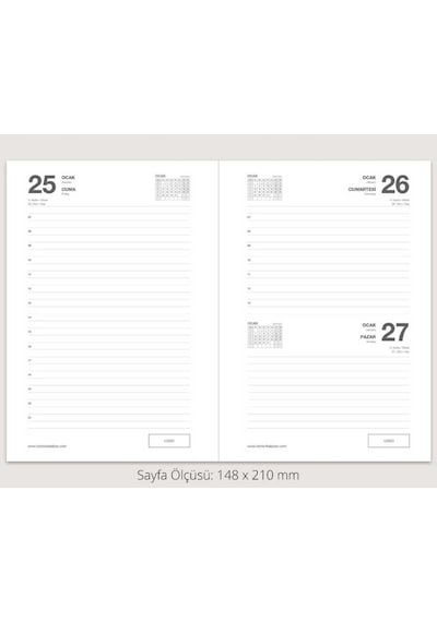 2026 Ajanda Ekonomik Cilt Bezli Günlük Ajanda 14x20 Cm Lacivert - Siyah Lacivert