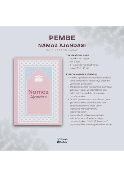 Namaz Ajandası Normal Seri Pembe Çok Renkli