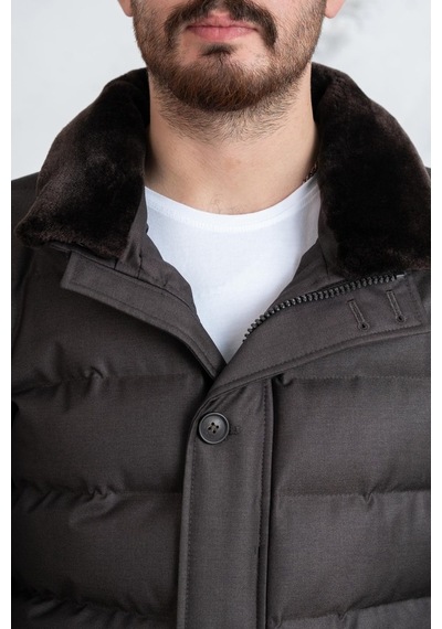 Yaka Kürklü Regular Fit Erkek Şime Mont
