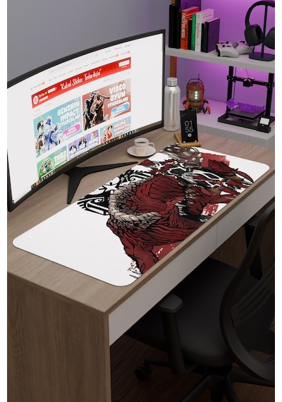 Monster Hunter: World Dikişli Kauçuk Oyuncu Mousepad V5 - 90x40 Xxl Gaming Mouse Pad