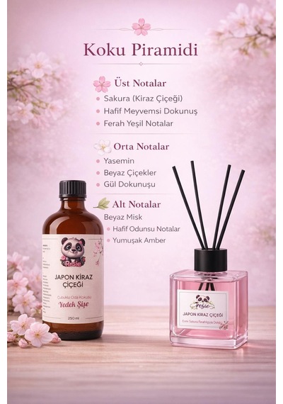 Japon Kiraz Çiçeği Çubuklu Oda Kokusu 250 Ml Refil Ve 100 Ml Difüzör Şişe Fresh