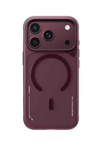 İphone 18 Pro Uyumlu Burgonya Kılıf Magsafe Özellikli & Standlı Isı Dağıtıcı Mat Ve Leke Tutmaz Vişne