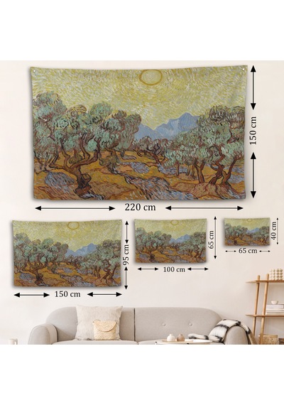 Vincent Willem Van Gogh - Zeytin Ağaçları Duvar Örtüsü - Olive Trees-7184