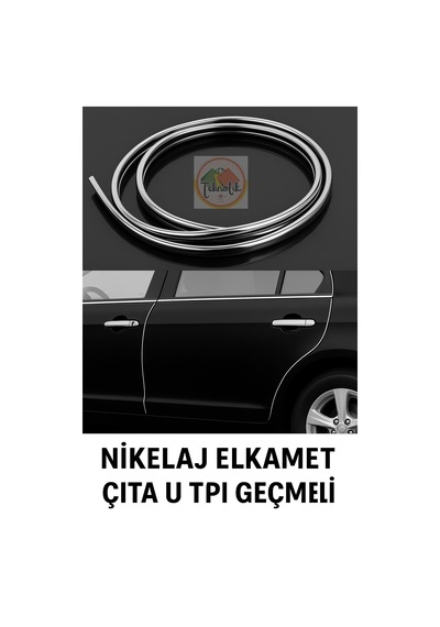 Alfa Romeo Gt Uyumlu Nikelaj U Tipi Nikelaj Çıta Kapı & Panjur İçin Krom Detay 15 Metre