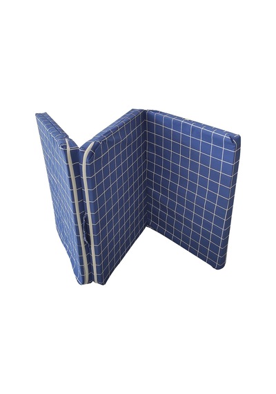 Viphomeconceptltd Tek Kişilik Katlanır Yer Yatağı Sünger Yatak Mavi Pano 80X180 Cm-