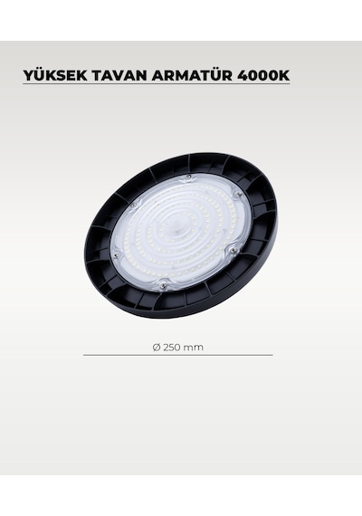 Yüksek Tavan Armatür 100w - 4000k Günışığı Siyah