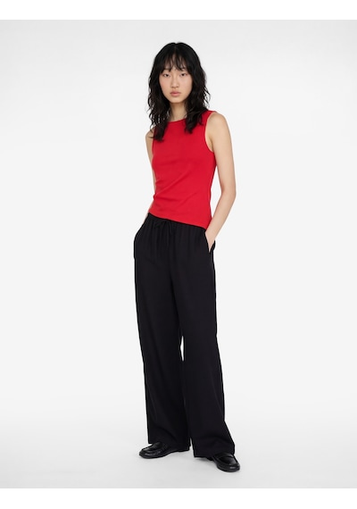 Koton Slim Fit Asimetrik Kesim Kolsuz Kayık Yaka Bluz Kırmızı 6sal30049ık