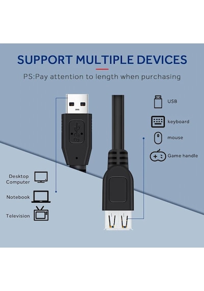 4531 Usb Dişi Erkek Uzatma Kablosu 3 Metre Usb Uzatıcı Ara Kablosu