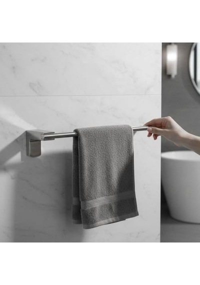 Havluluk Krom 35 Cm Vidalı Duvara Monte Paslanmaz Duvar Tipi Mutfak Banyo Havlu Aparatı Çok Renkli
