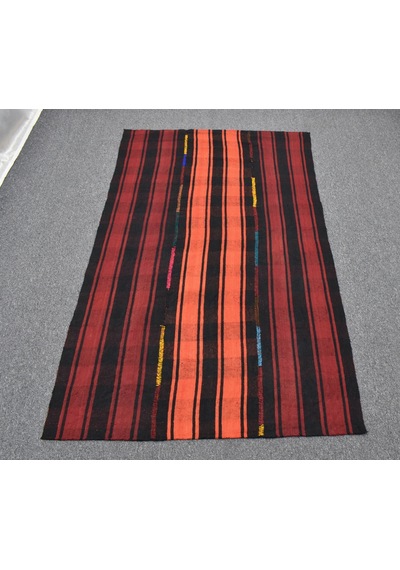Zehra Abla Halı El Dokuma Ender Ekoseli Sofra Perde Yün Kilim 7008 Çok Renkli