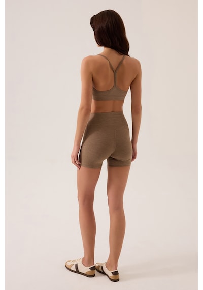 Los Ojos X Ece Mocha Spor Sütyeni Super Crop Top Mocha Melanj Mocha Melanj