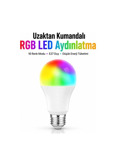 Buğz Kumanda Destekli Çok Renkli Akıllı Led Ampul - 4998 Diğer